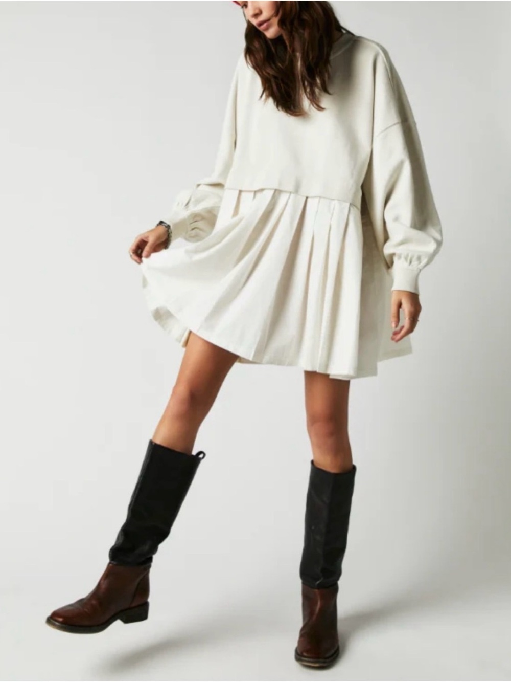 Free People Eleanor Sweatshirt Mini Dress NWOT